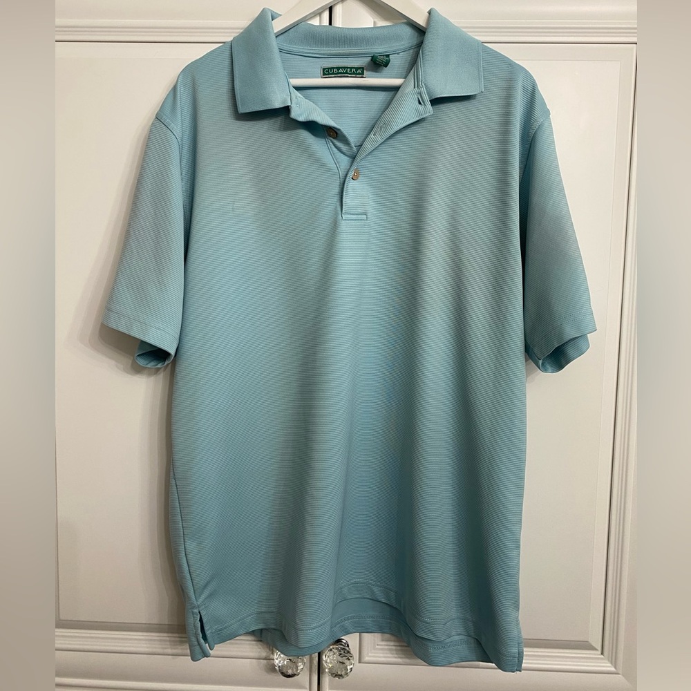 Cubavera Men’s Size XL Light Blue Short Sleeve Polo Shirt Golf Tennis Sports Top